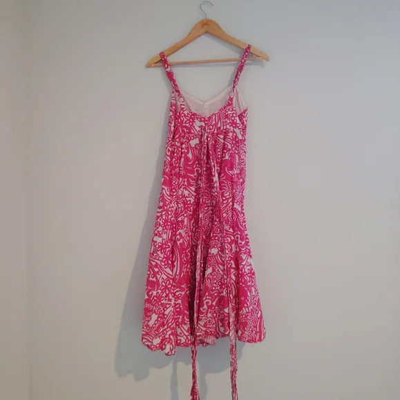 Vansa Pink and White Patterned Sundress - Picture 4 of 6